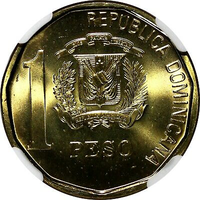 Dominican Republic 2008 1 Peso Magnetic NGC MS66 Juan Pablo Duarte KM# 80.2 (04) - Fresh Stock Dated February 2026