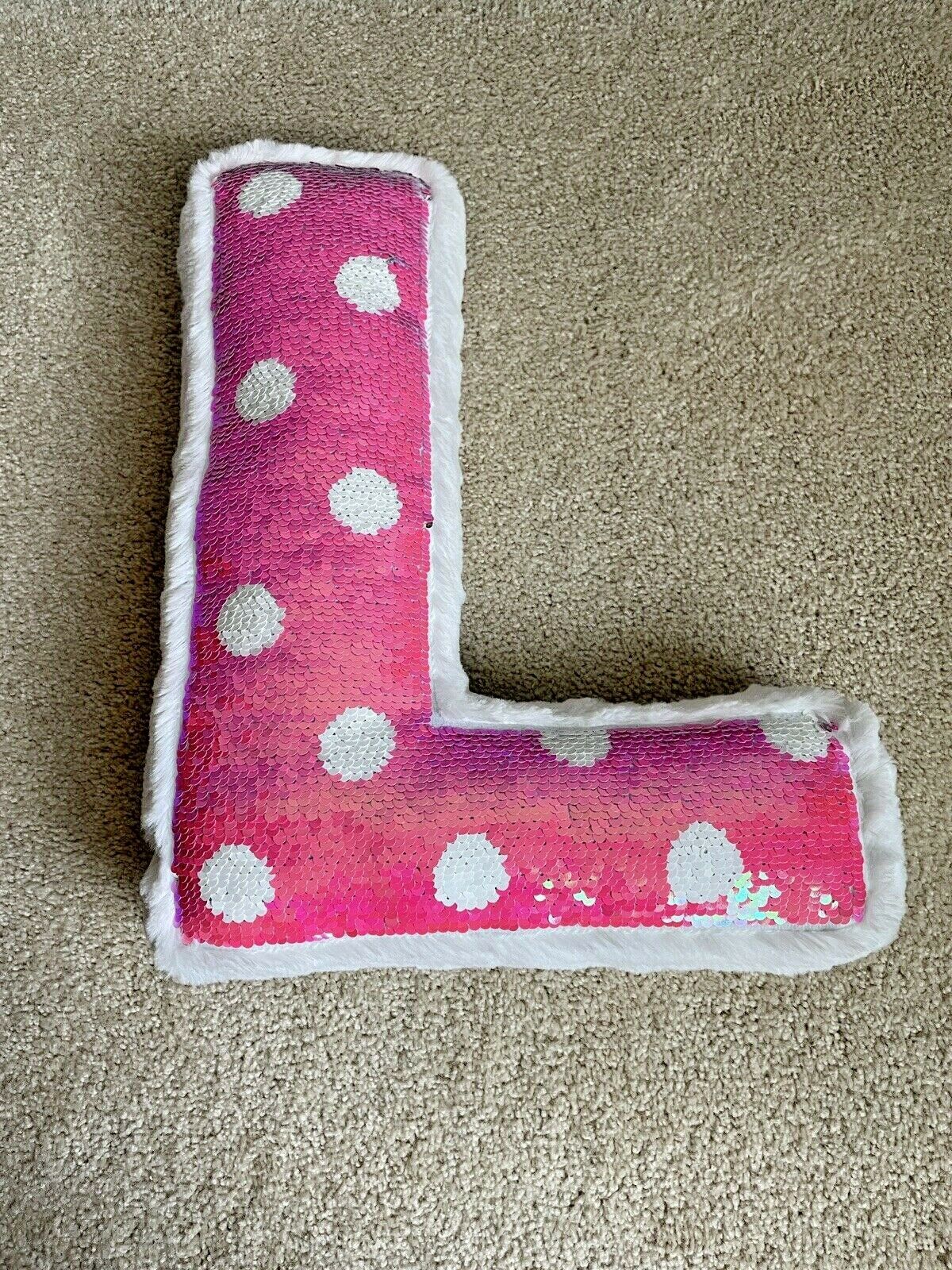 Justice Flip Sequin Initial L Pillow 14