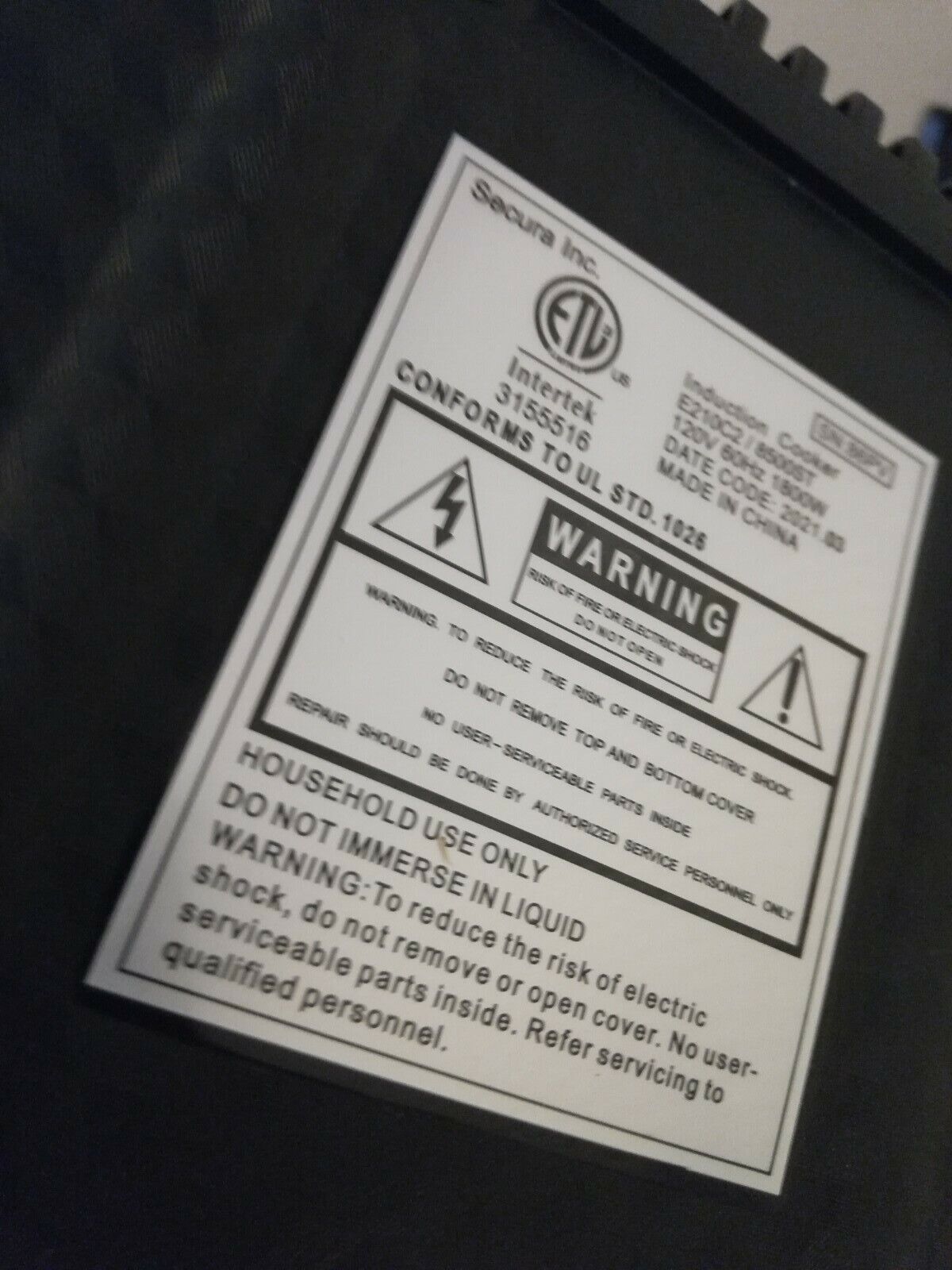 Duxtop 1800W Portable Induction Cooktop Countertop Burner, Model e210c2 - Fresh Stock Dated February 2026