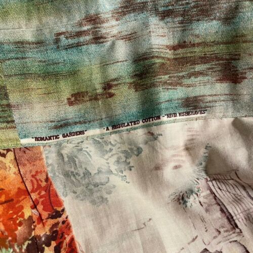 Vintage 1950s Romantic Gardens Novelty Print Skirt Sea Ships A Regulated Cotton - Fresh Stock Dated February 2026