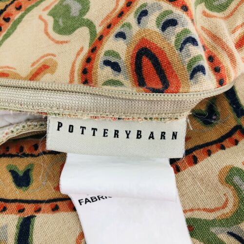 Pottery Barn GISELA Euro Corded Shams 24 x 24 Orange Blue Mediterrean Old World - Fresh Stock Dated December 2025