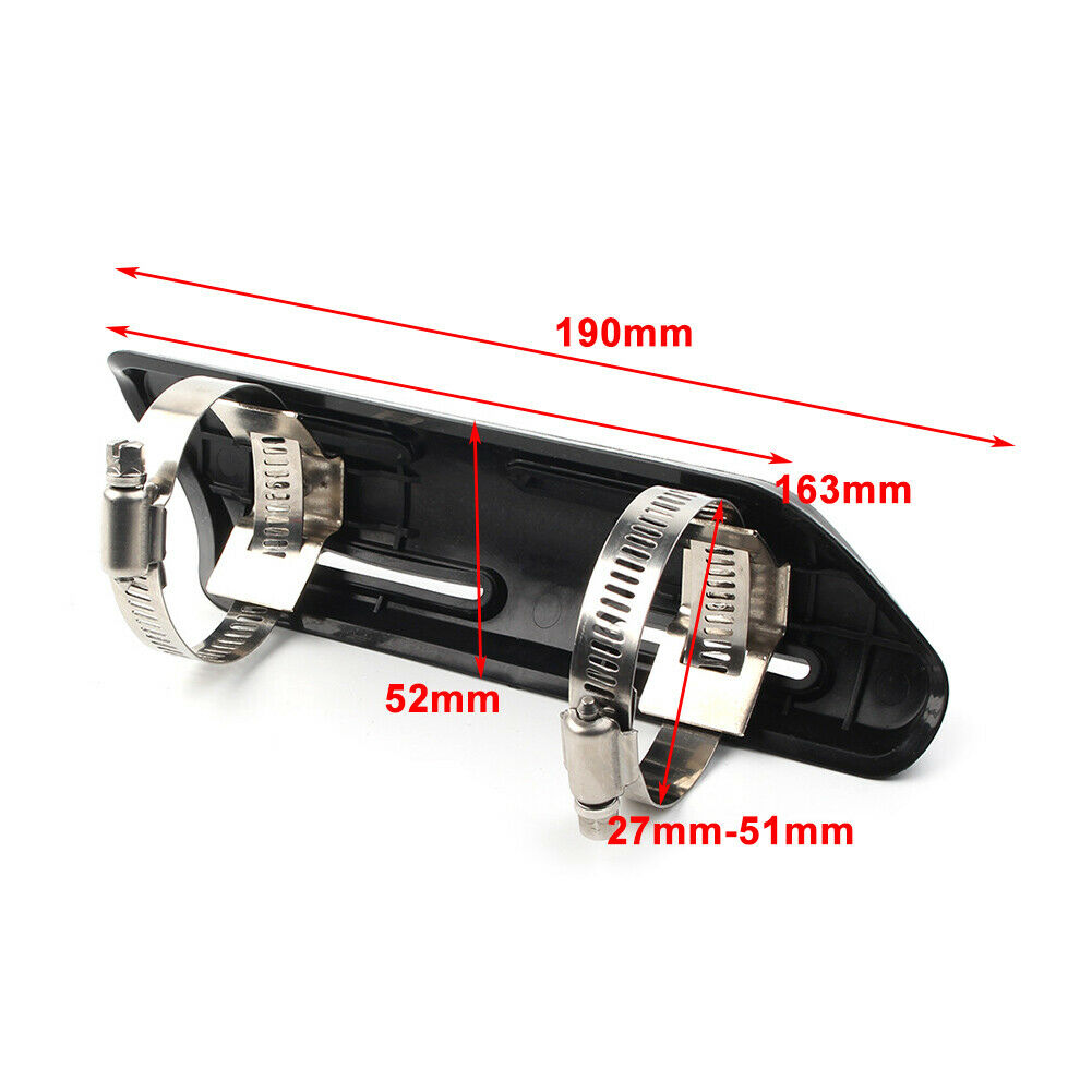 1x Black Universal Chrome Exhaust Muffler Pipe Heat Shield Cover Heel Guard Moto - Fresh Stock Dated February 2026