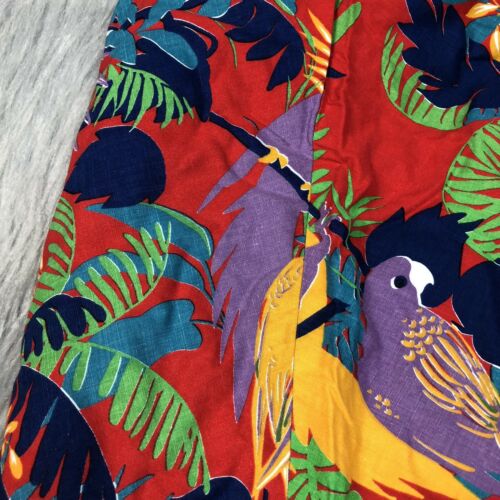 Vintage Womens Multicolored Parrot Bird Tropical Novelty Wrap Skirt - Fresh Stock Dated December 2025