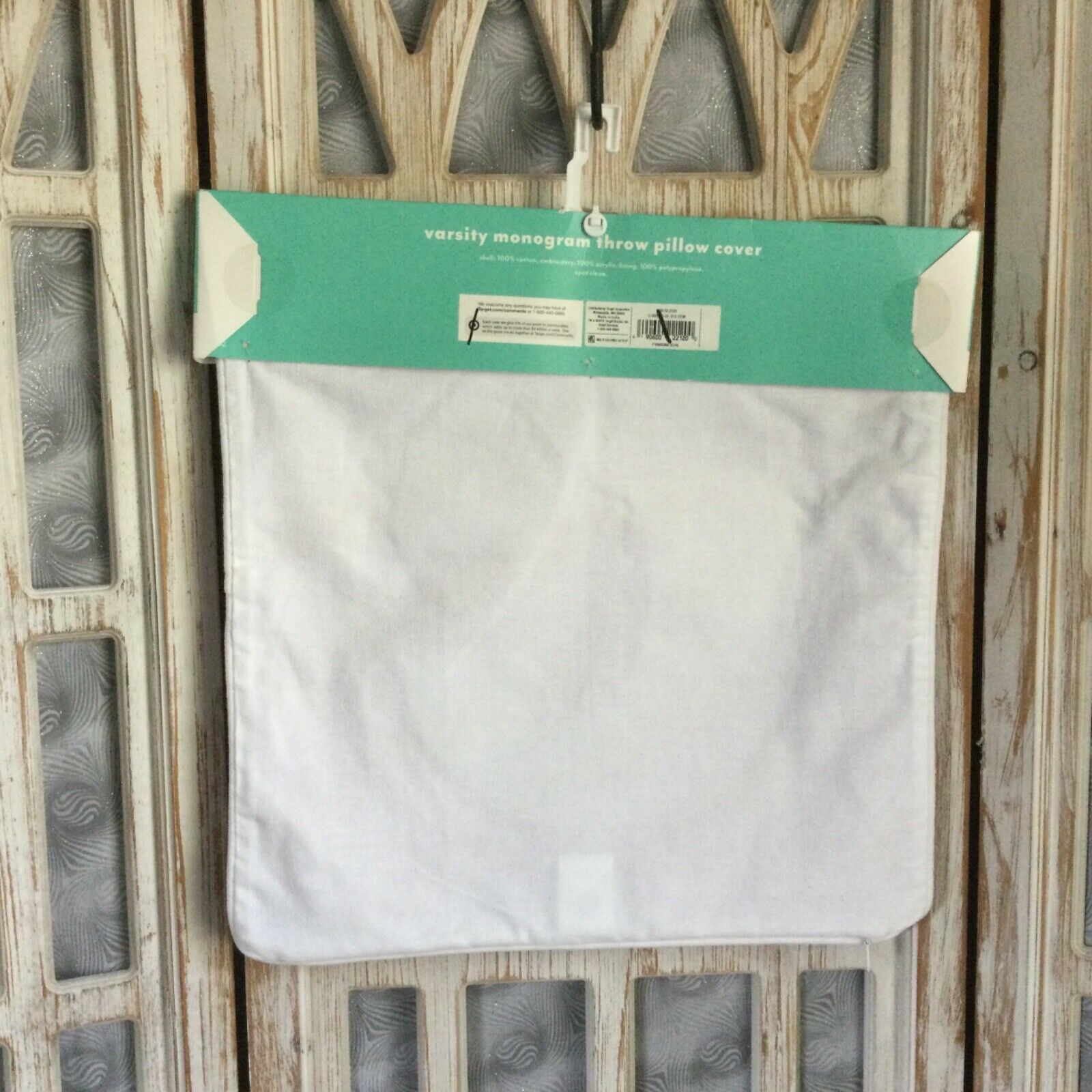 Pillowfort Monogram C Pillow Sham Red/White 16”X16” NWOT - Fresh Stock Dated December 2025