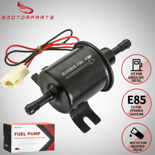 Universal Electric Fuel Pump Fits Motorcycle 12V Low Pressure Carburetor 3-6 PSI - Fresh Stock Dated February 2026