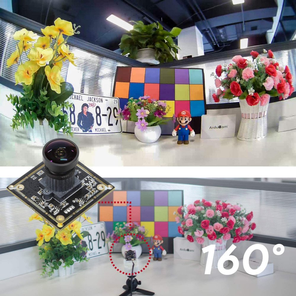 Arducam 1080P Low Light WDR Ultra Wide Angle USB Camera 160°(D), Fisheye Lens - Fresh Stock Dated February 2026