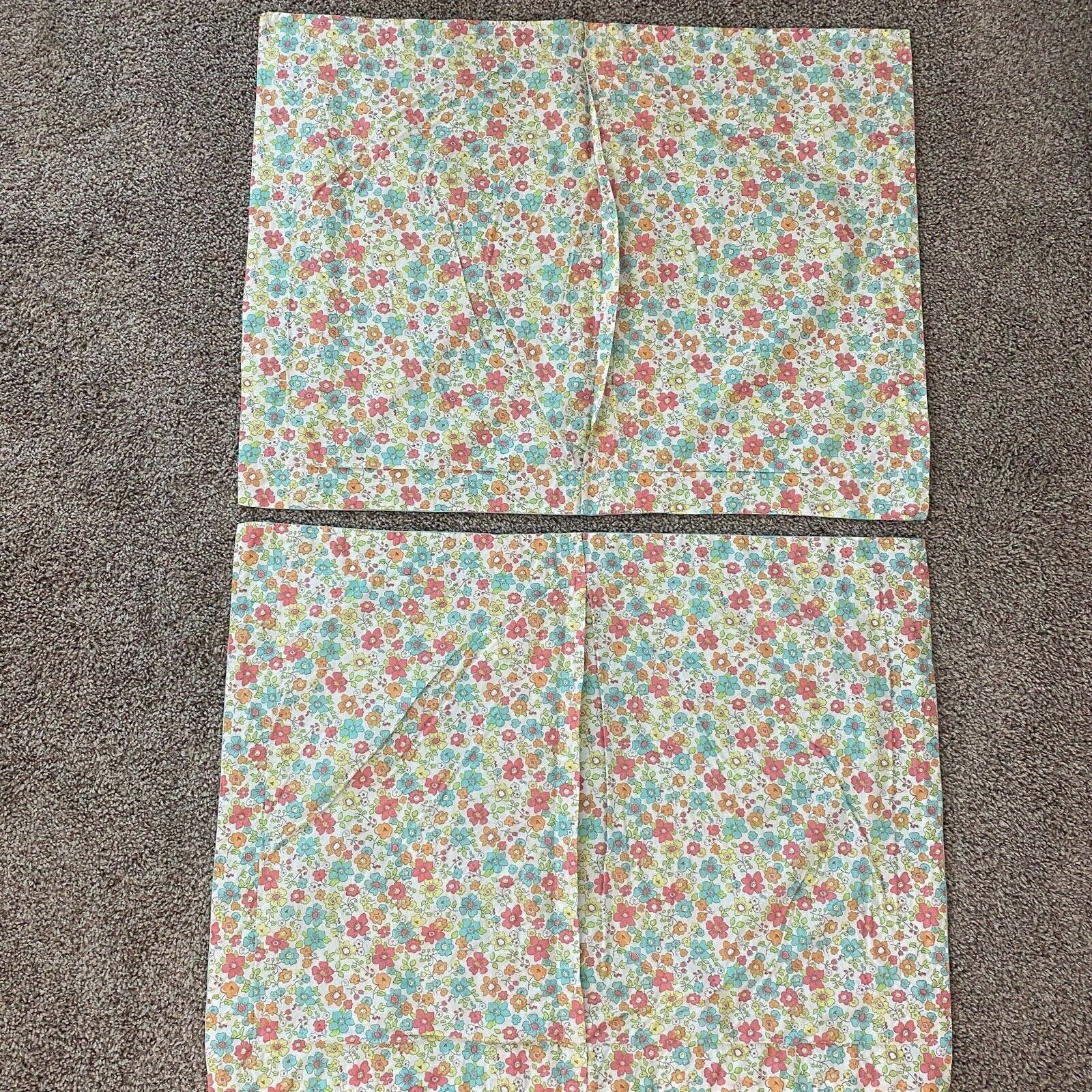 Pottery Barn Kids Jenni Kayne Set of Two (2) Aqua Floral STANDARD Pillow Shams - Fresh Stock Dated February 2026