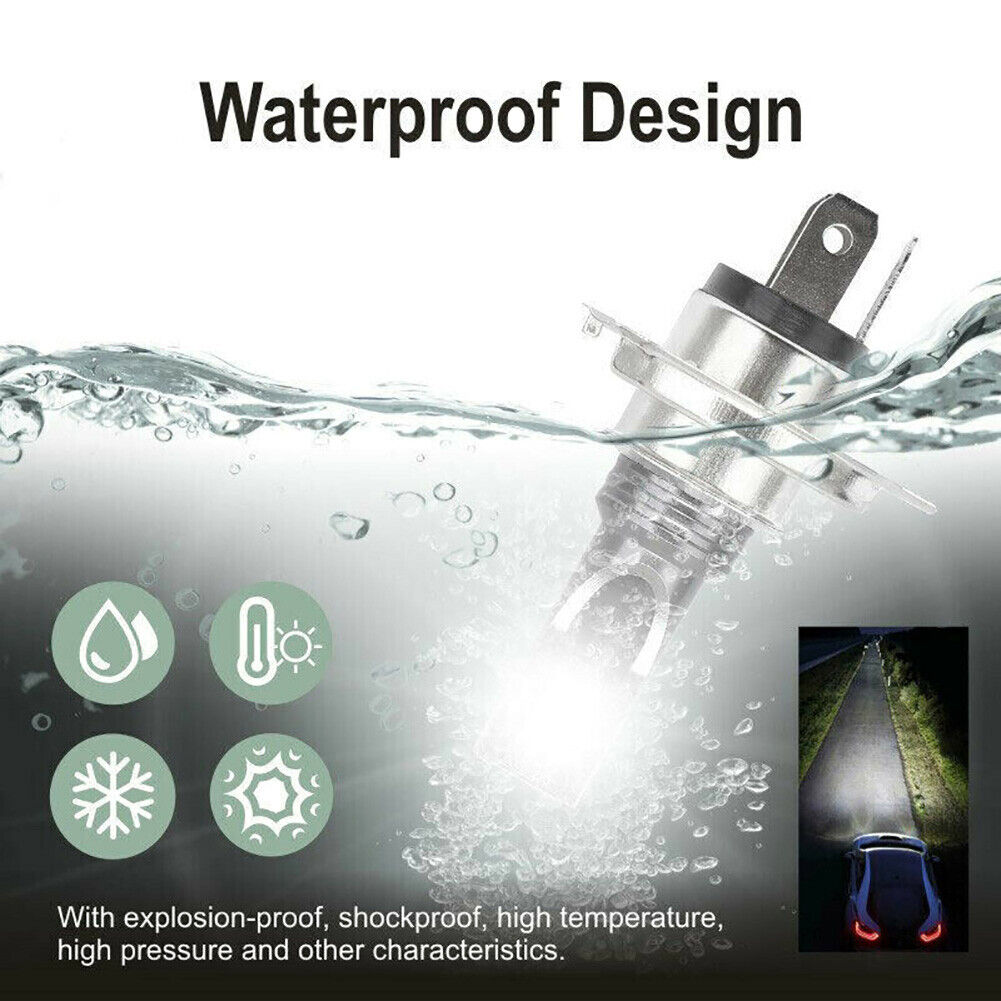 2pcs H4 LED Headlight Bulbs Conversion Kit Hi-Lo Beam 20000LM 6000K Super White - Fresh Stock Dated February 2026