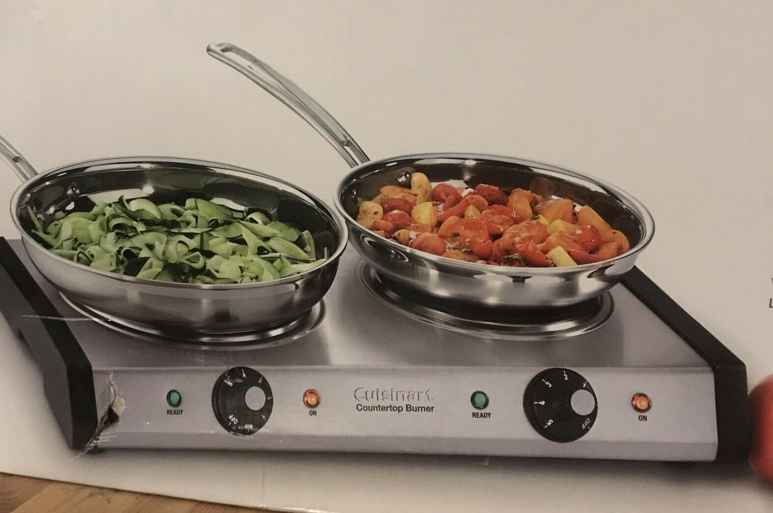 CUISINART CB-60 Cast-Iron Double Burner, Stainless Steel Portable Countertop NEW - Fresh Stock Dated February 2026