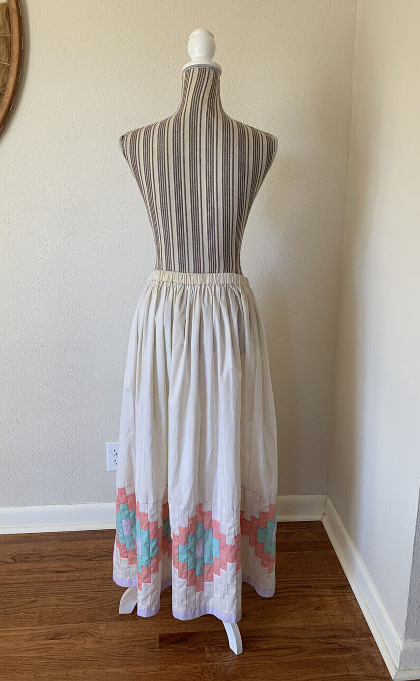 Vintage 80s Quilt Skirt Cottage core Womans L - Fresh Stock Dated March 2026