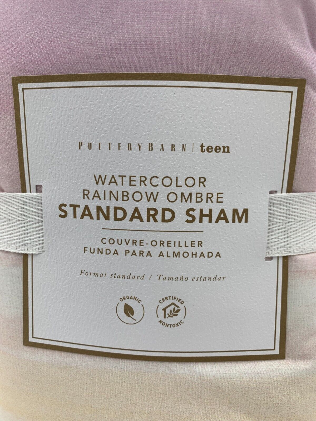 Pottery Barn Teen Watercolor Rainbow Ombre Standard Sham Pastel Multi #G393 - Fresh Stock Dated February 2026