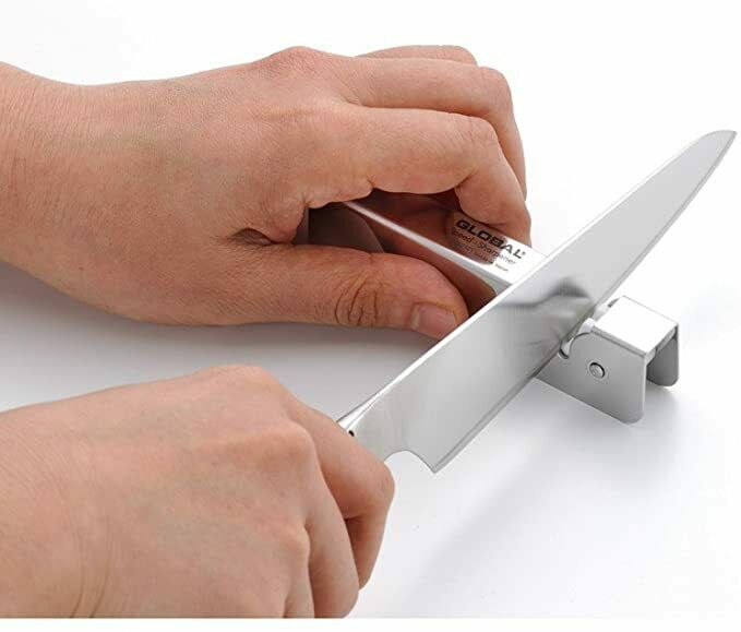 Global Japanese Chef Kinfe Santoku Petty Speed sharpener 3set GST-B46 Double-edg - Fresh Stock Dated December 2025