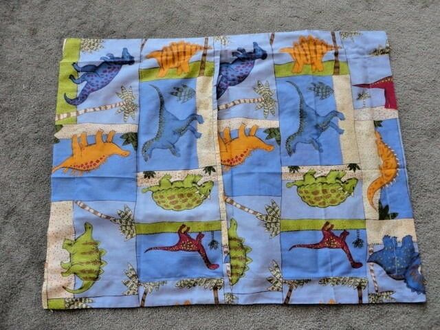 Kids WHISPER SOFT MILLS Dino DINOSAURS Standard Pillow Sham BLUE GREEN BOY GIRL - Fresh Stock Dated December 2025