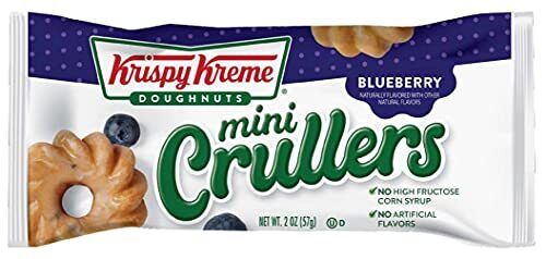 Krispy Kreme Blueberry Mini Crullers 2 oz (Pack of 8) - Fresh Stock Dated February 2026