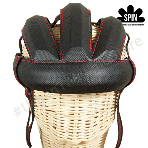 Vintage Cycling Bicycle Helmet Adult L'eroica Retro Black Red Stitches - Fresh Stock Dated December 2025