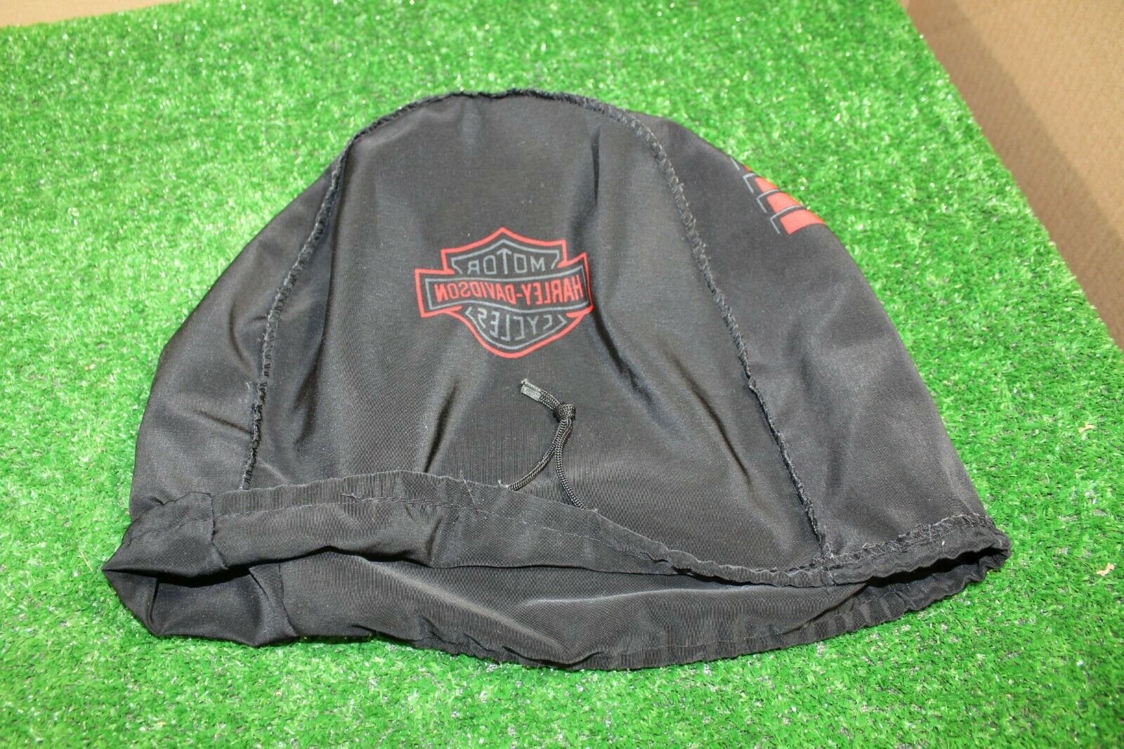 Harley-Davidson helmet dust cover w/drawstring (red lettering) - Fresh Stock Dated February 2026