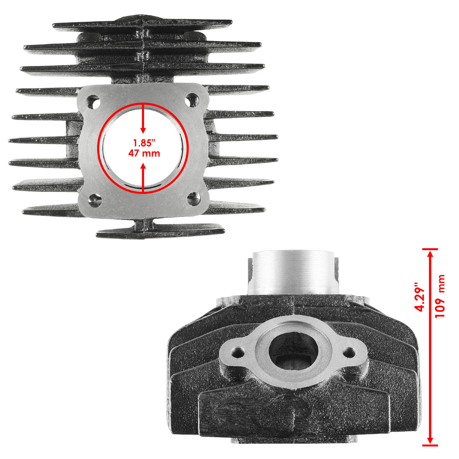 Cylinder Piston Ring Gasket for Yamaha Big Wheel 80 BW80 1986 - 1990 Bore 47 mm - Fresh Stock Dated February 2026