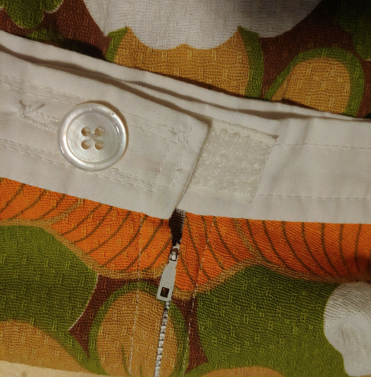 Vintage Mod Hip Full Skirt 00 0 XS Floral Green Orange Brown White - Fresh Stock Dated February 2026