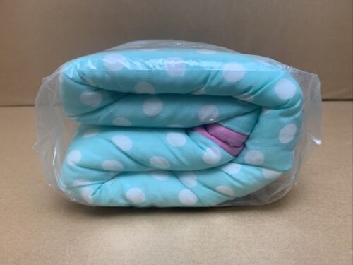 Pottery Barn Kids  AQUA BLUE Polka Dot STANDARD Quilted Pillow Sham - Free Ship - Fresh Stock Dated December 2025