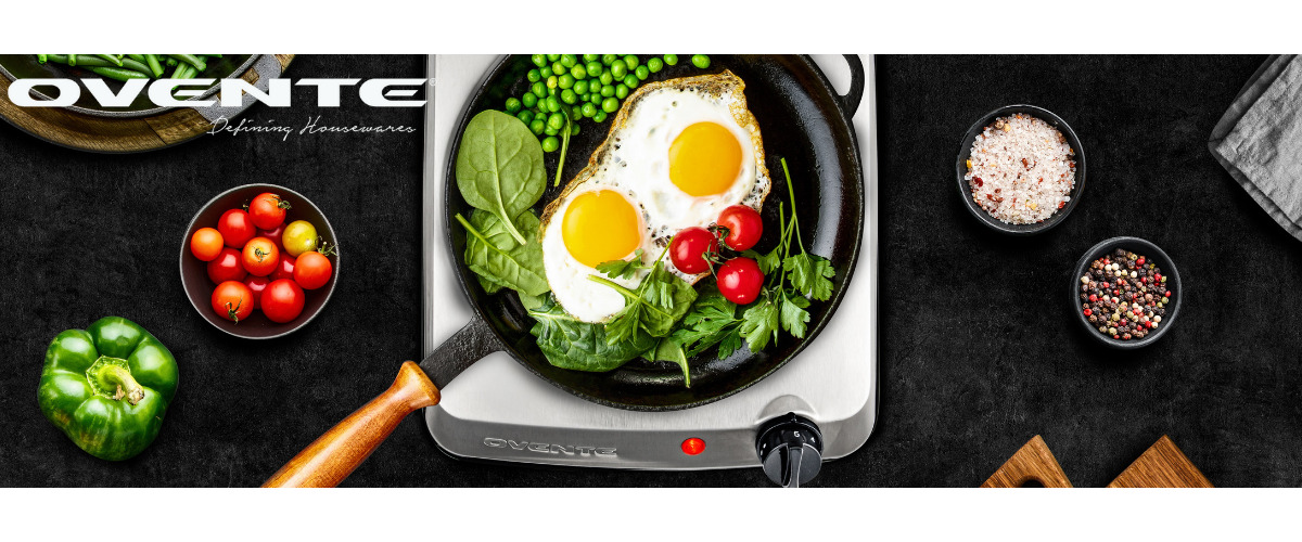 Ovente Electric Glass Infrared Burner 7 Inch Single Hot Plate Silver BGI101S - Fresh Stock Dated February 2026