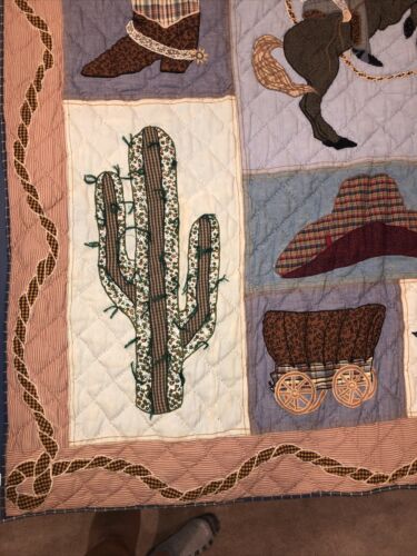 Patch Magic Quilted Cowboy Throw Blanket~Wall Hanging~52” X 62” Western EUC - Fresh Stock Dated December 2025