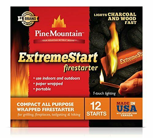 Pine Mountain ExtremeStart Wrapped Starters, 12 Starts Firestarter Log for Campf - Fresh Stock Dated December 2025