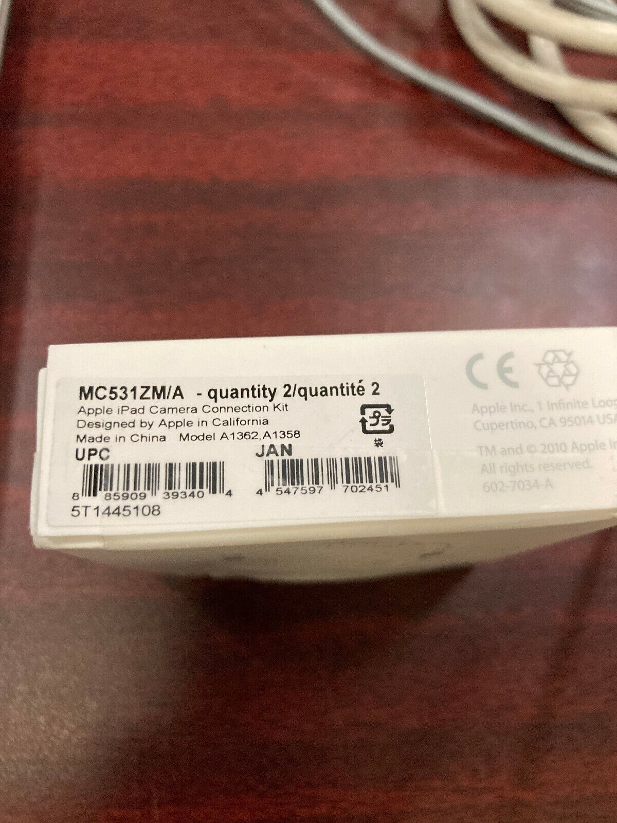 iPad Camera Connection Kit - A1362 and A1358 - Fresh Stock Dated February 2026