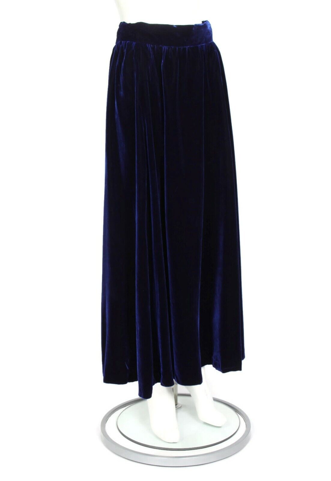 Vintage Rich Dark Blue Velvet Gothic Maxi Skirt size Medium /491 - Fresh Stock Dated March 2026