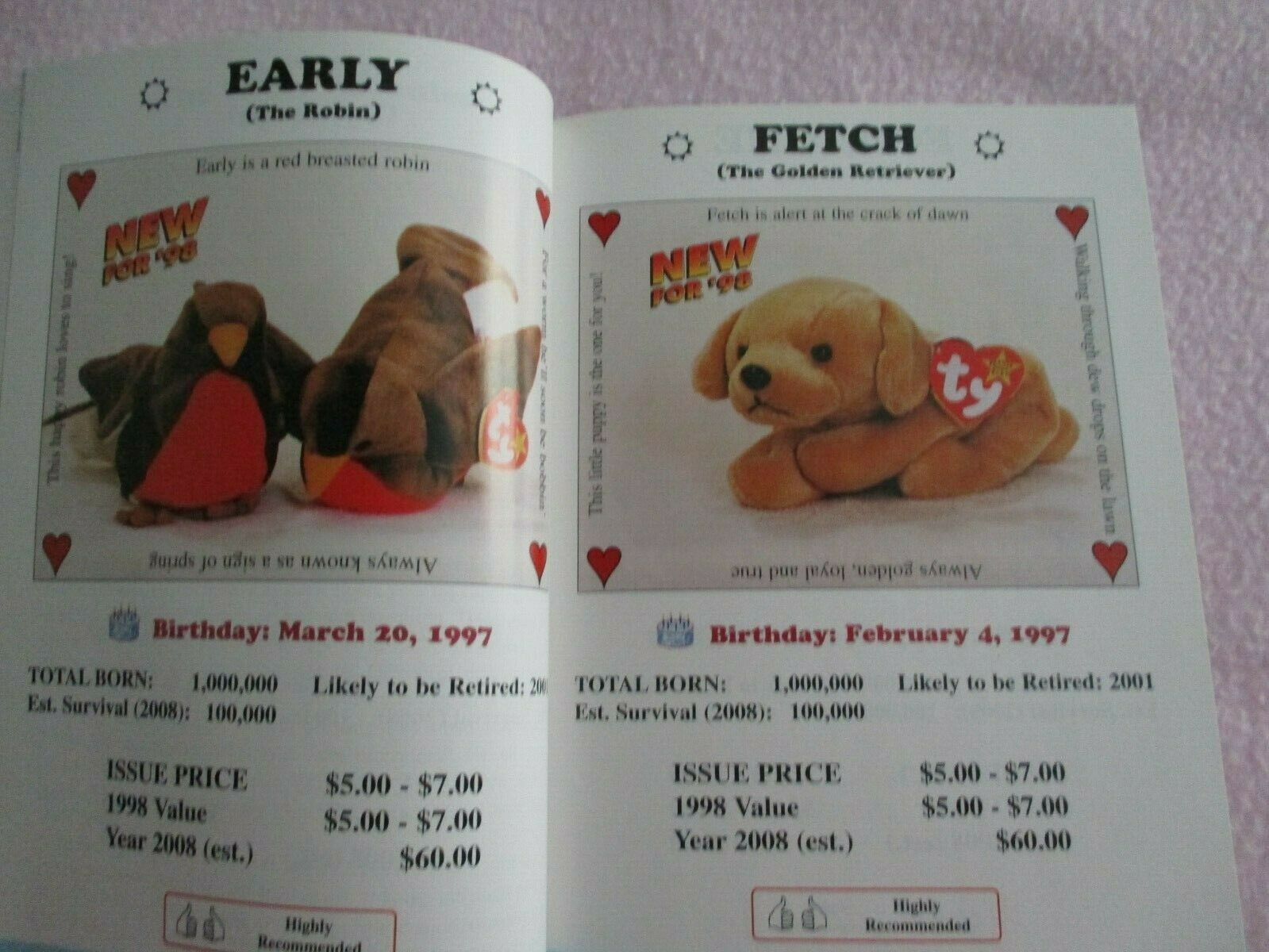 RARE & COLLECTIBLE - SIGNED FALL 1998 THE BEANIE BABY HANDBOOK BY LES & SUE FOX - Fresh Stock Dated December 2025