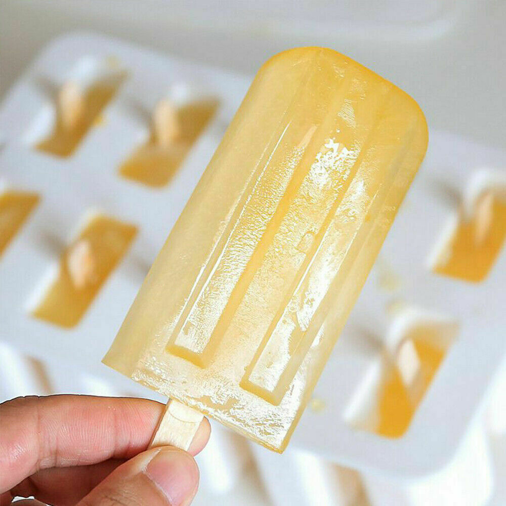 10-Cell Reusable Silicone Ice Pop Molds Easy Release Popsicle Maker w/50 Sticks - Fresh Stock Dated December 2025