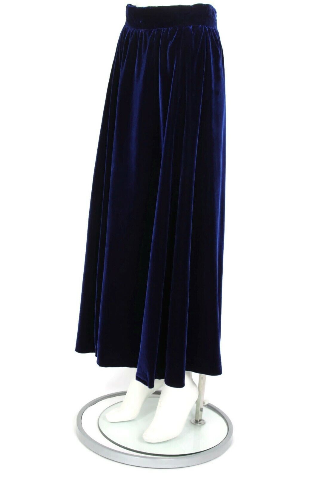 Vintage Rich Dark Blue Velvet Gothic Maxi Skirt size Medium /491 - Fresh Stock Dated March 2026