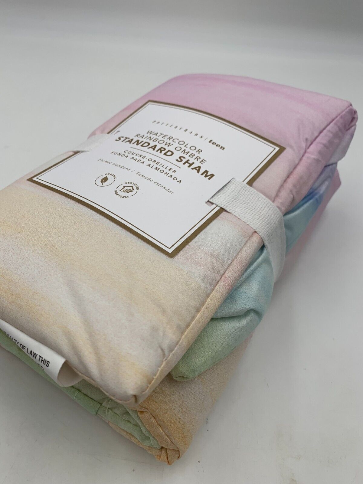 Pottery Barn Teen Watercolor Rainbow Ombre Standard Sham Pastel Multi #G393 - Fresh Stock Dated February 2026