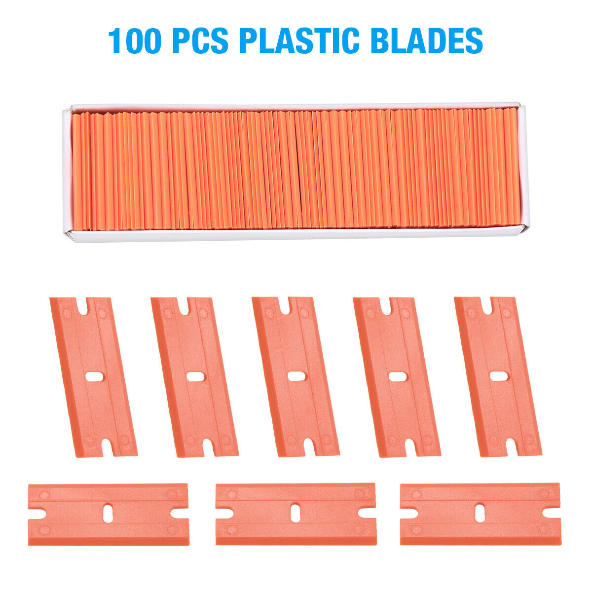 100 Pcs Plastic Razor Blades and Razor Scraper Double Edged Sticker Removal Tool - Fresh Stock Dated December 2025