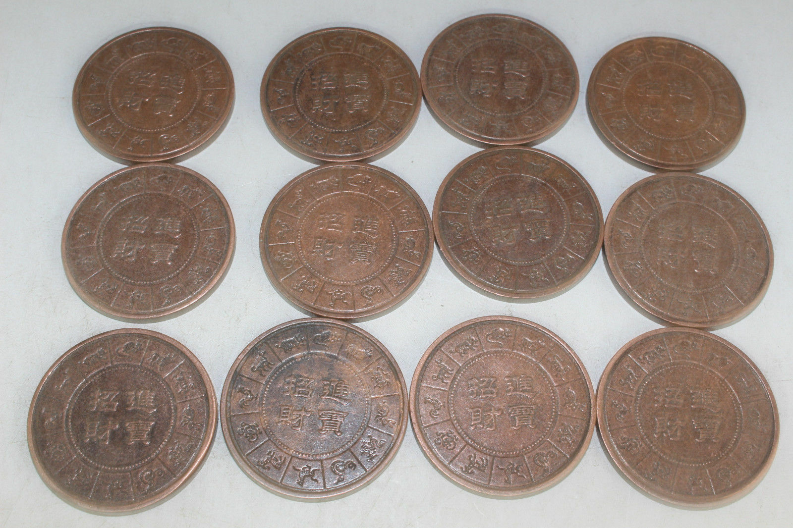 12 pcs Chinese 12 Zodiac Red copper Commemorative coins Coin - Fresh Stock Dated February 2026