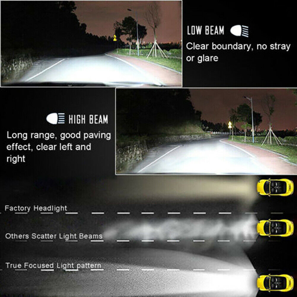 2pcs H4 LED Headlight Bulbs Conversion Kit Hi-Lo Beam 20000LM 6000K Super White - Fresh Stock Dated February 2026