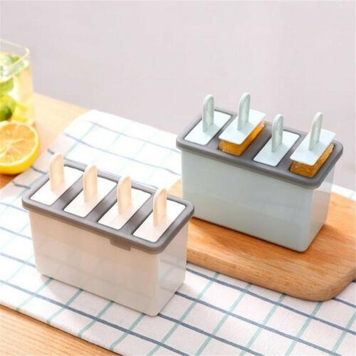 4 Cell Silicone Popsicle Mold Frozen Ice Cream Mould Pop Lolly Tray Ice Making - Fresh Stock Dated December 2025