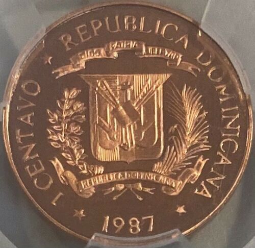 Dominican Republic 1987 Centavoo Fitchy Cross PCGS PR68DCAM Deep Cameo Proof - Fresh Stock Dated February 2026