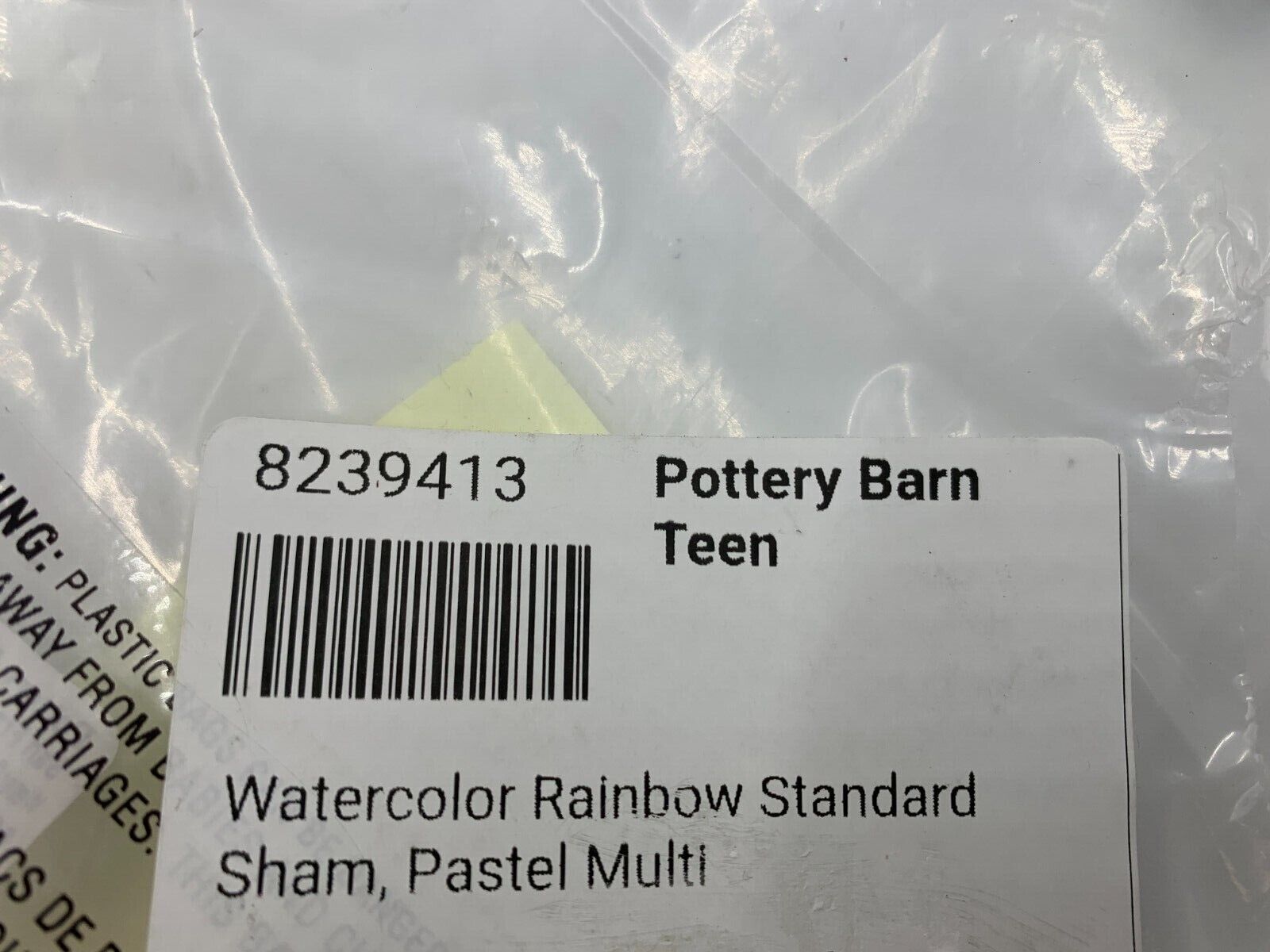 Pottery Barn Teen Watercolor Rainbow Ombre Standard Sham Pastel Multi #G393 - Fresh Stock Dated February 2026