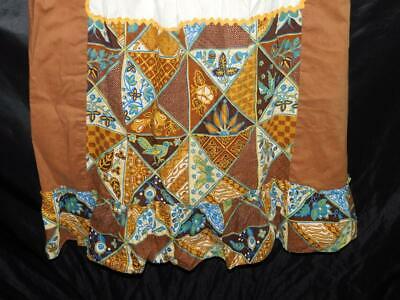 Vintage 70s Mr B XS S Brown Orange Blue Maxi Skirt Prairie Boho High Waist Long - Fresh Stock Dated February 2026