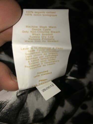 Pottery Barn PB Teen Pair Organic Cotton Pillow Shams Black White Standard - Fresh Stock Dated December 2025