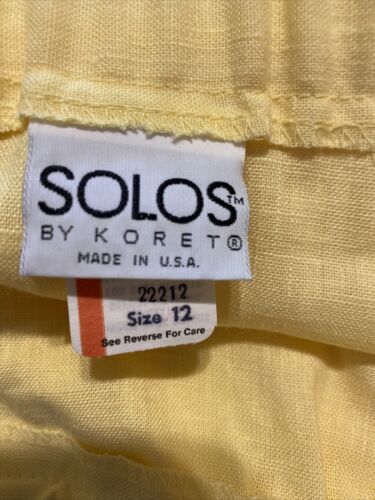 Skirt. Solos By Koret  Size 12   Yellow. Vintage. NWOT - Fresh Stock Dated December 2025