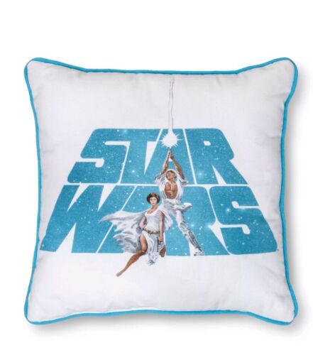 Blue / White Star Wars Graphic Pillow 40th Anniversary Luke & Leia 15