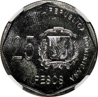 DOMINICAN REPUBLIC 2010 25 Pesos NGC MS65 Gregorio Luperón KM# 107 (019) - Fresh Stock Dated February 2026