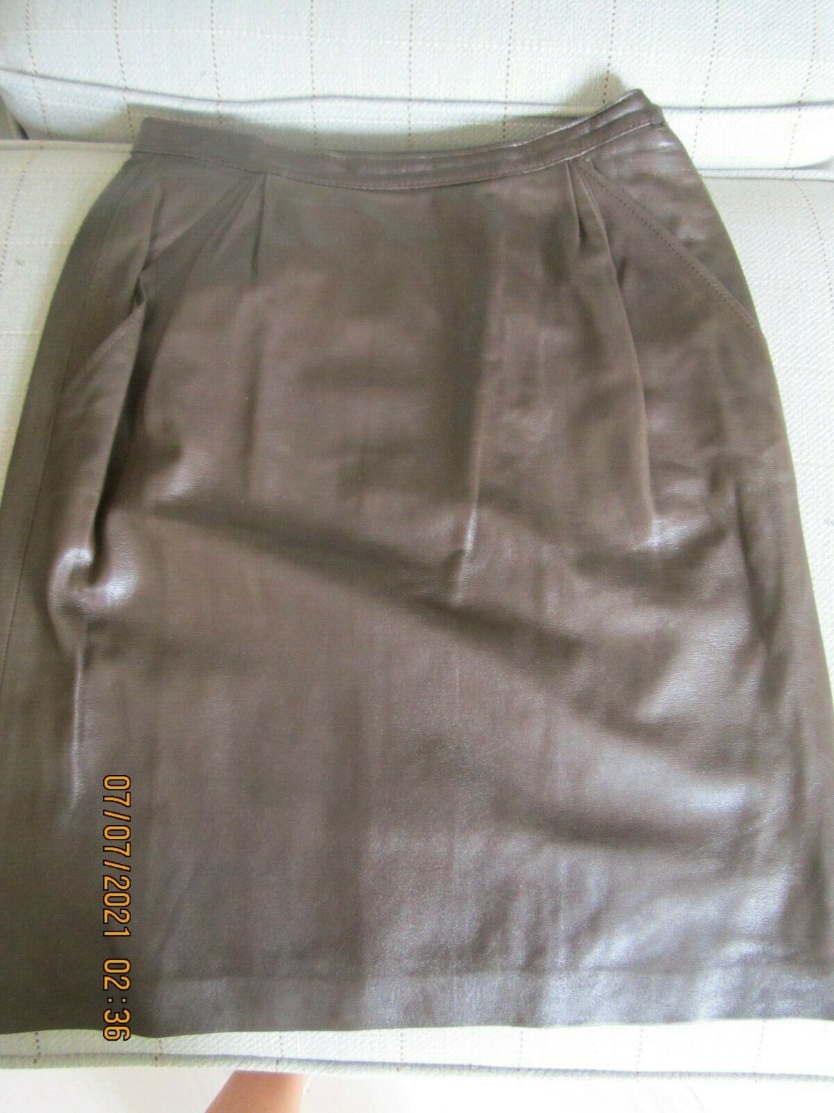 SAINT LAURENT rive gauche vintage women's leather short skirt, size 2, Euro 38 - Fresh Stock Dated February 2026