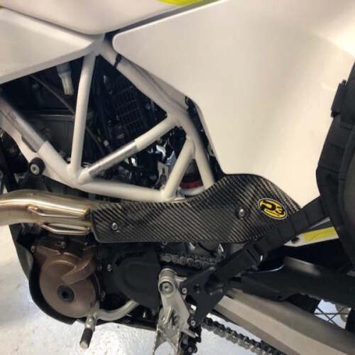 P3 Carbon Fiber Boot Guard Heat Shield for 2016+ Husqvarna 701 Enduro SM 203083 - Fresh Stock Dated February 2026