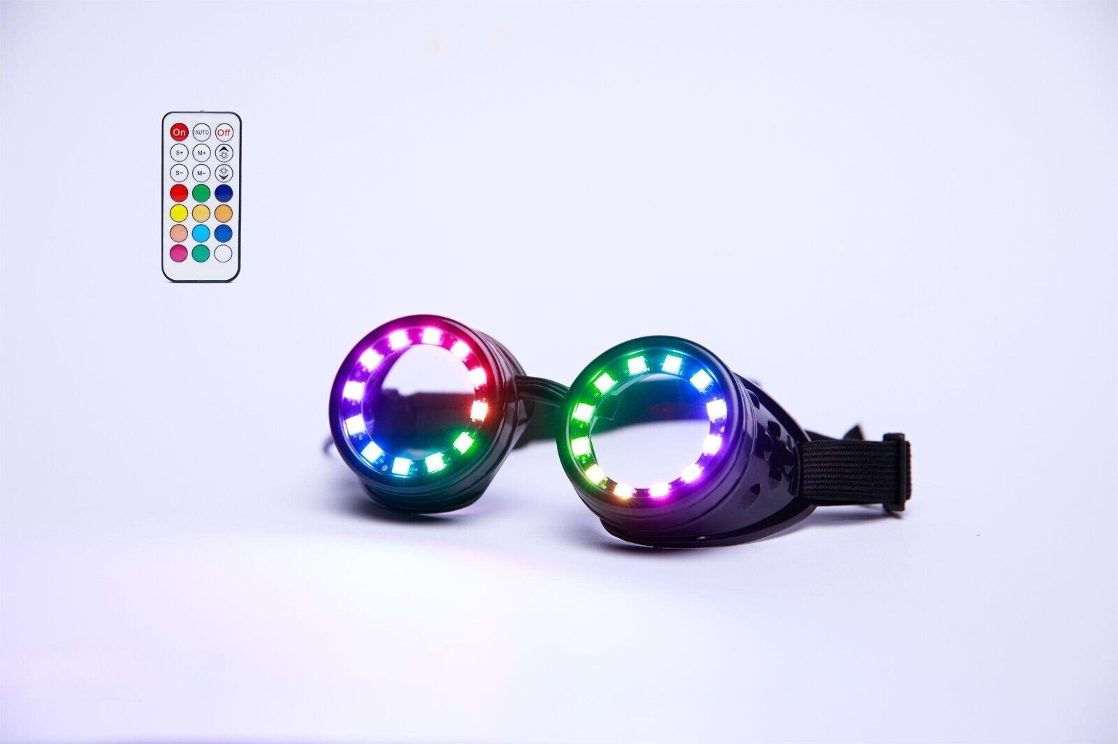 Party Remote Control Full Color LED Glasses Stage Goggles Light up DJ Nightclub - Fresh Stock Dated February 2026