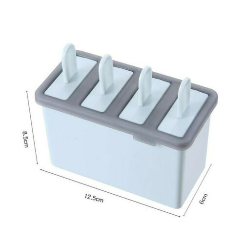 4 Cell Silicone Popsicle Mold Frozen Ice Cream Mould Pop Lolly Tray Ice Making - Fresh Stock Dated December 2025