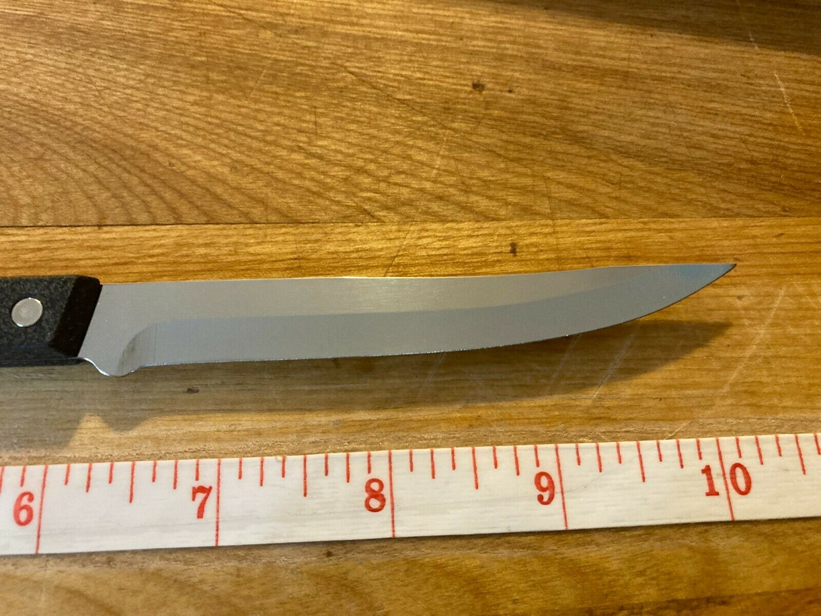 Vintage Rada Cutlery Steak Knives Stainless Steel W/ 3 Rivet Black Alum. Handles - Fresh Stock Dated December 2025