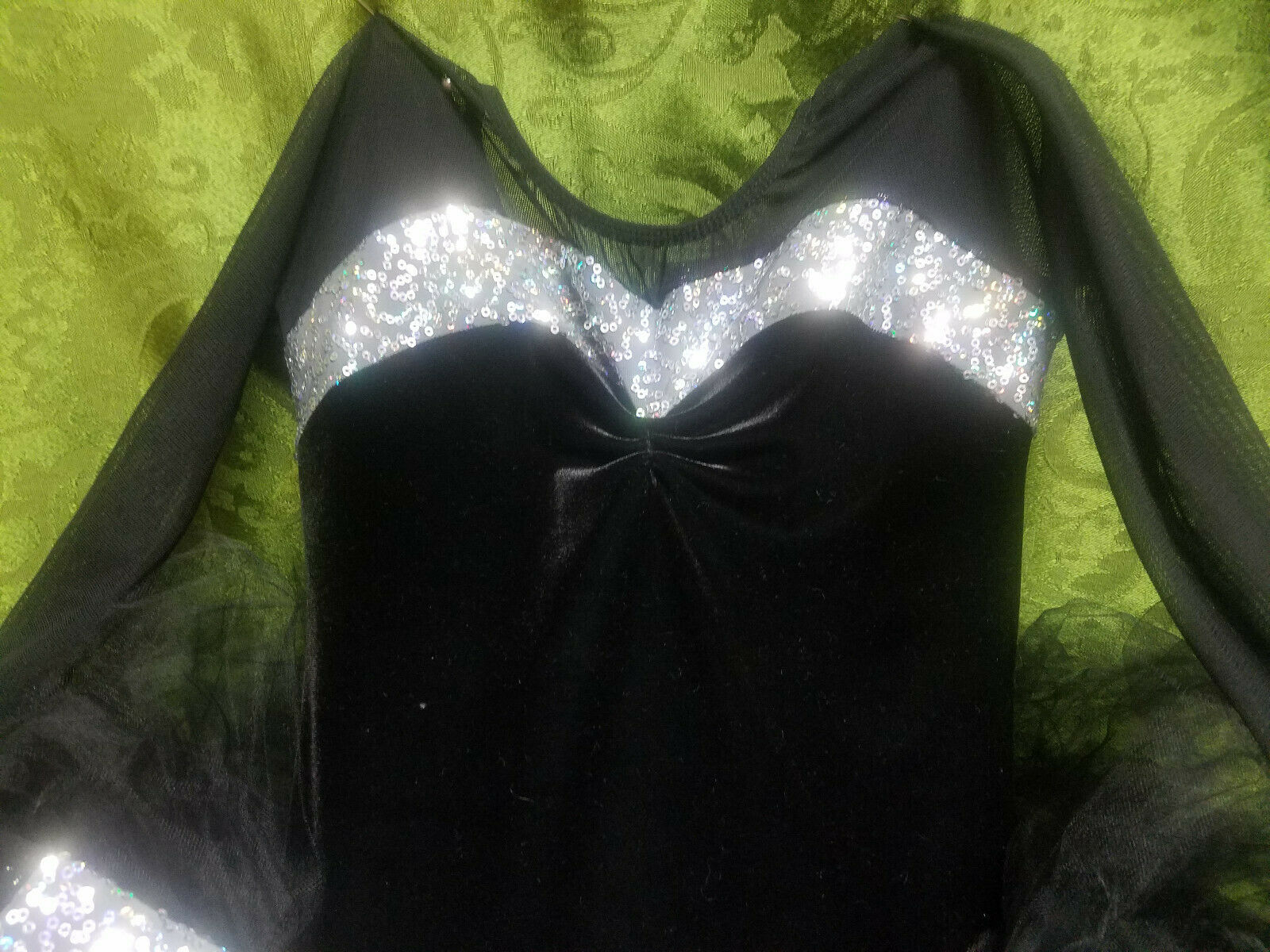 Girl Black Stretch Velvet Ballet Tutu Dance Costume Leotard Halloween Size Large - Fresh Stock Dated December 2025
