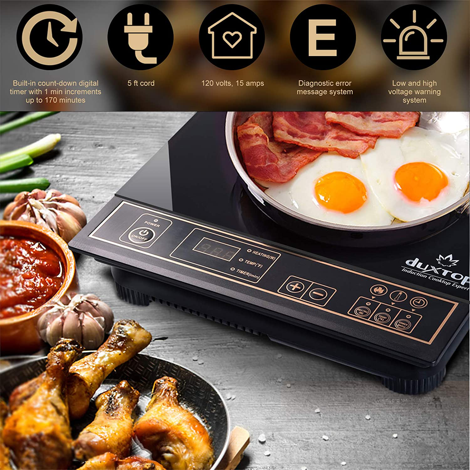 Electric Portable Induction Cooktop Countertop Burner 1800W, Black for Dorm & RV - Fresh Stock Dated December 2025
